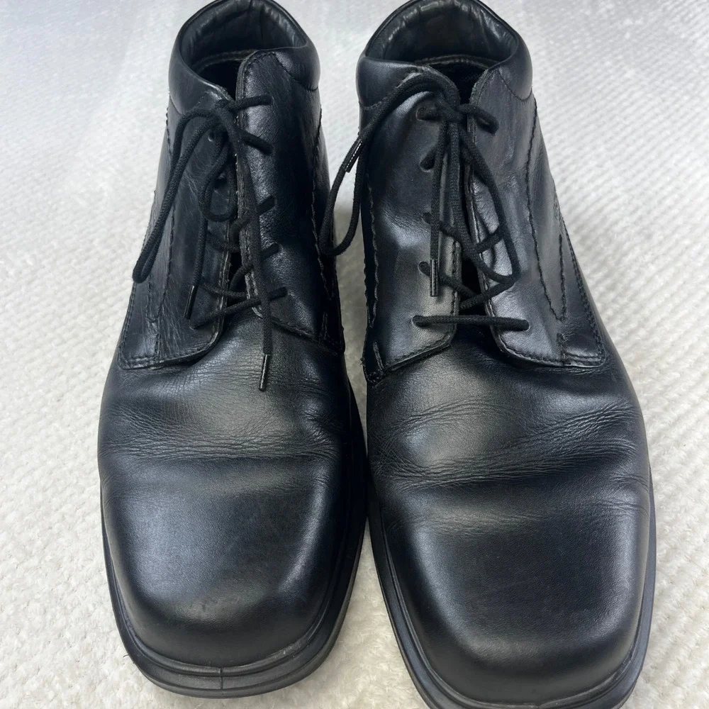ECCO Gore-Tex Mens Black Leather Chukka Boots Lace Up Ankle Shoes Size 42 59774